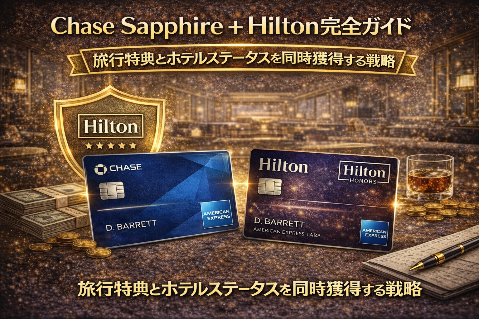 Chase Sapphire + Hilton完全ガイド｜旅行特典とホテルステータスを同時獲得する戦略